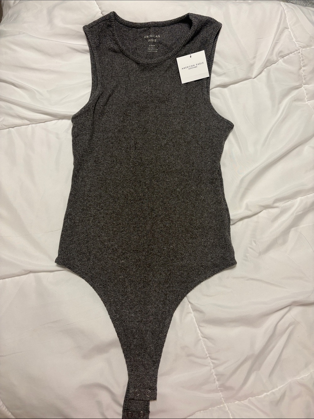 American Eagle Outfitters Charcoal Ribbed One-Piece